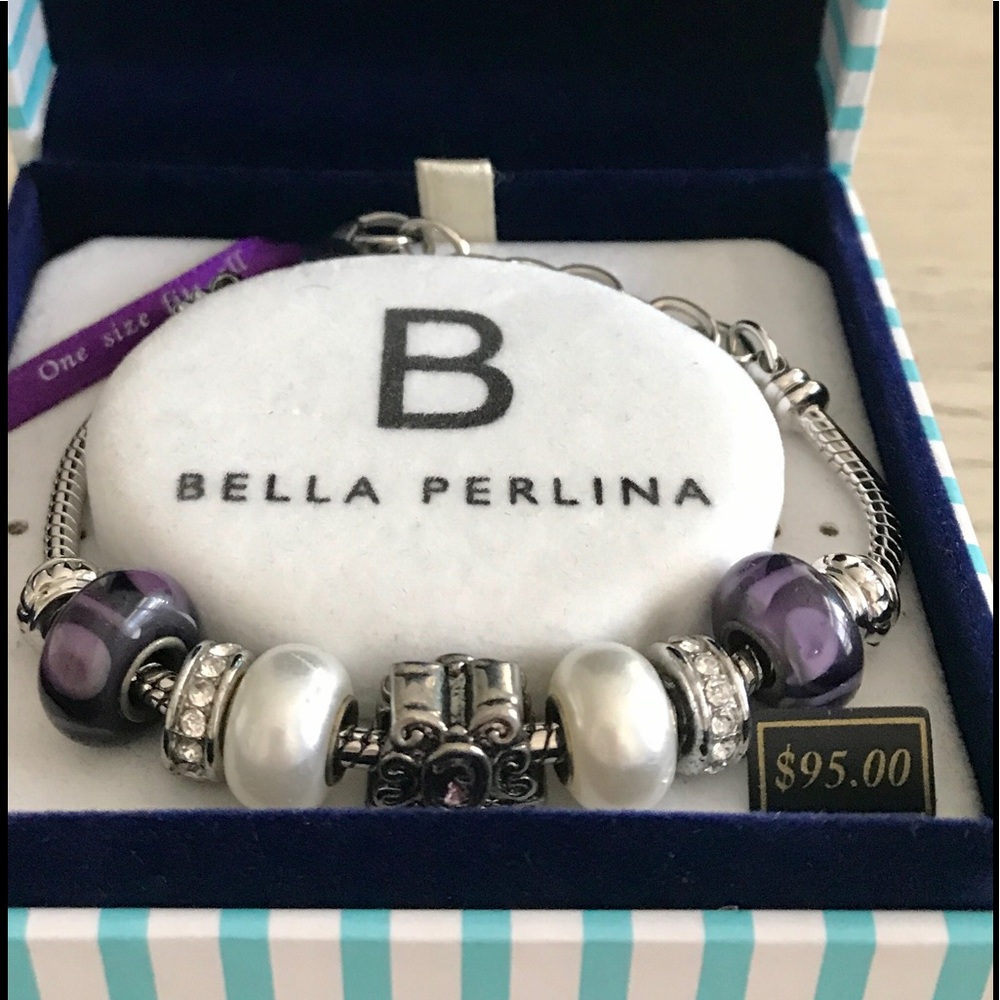 Butterfly Bracelet Purple and Silver beads